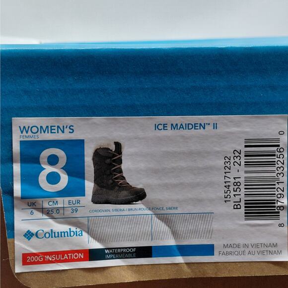 Columbia Ice Maiden II Womens Snow Boots Size 8 Brown Waterproof Hiking Gorpcore - Picture 9 of 11